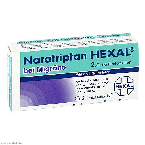 NARATRIPTAN HEXAL bei Migräne 2,5 mg Filmtabletten